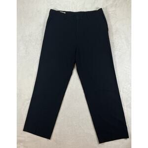 Perry Ellis Dress Pants Mens 36/32 Black Slacks Pleated Business Preppy Church